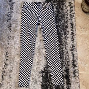Checkered skinny jeans